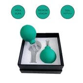 Mika Silikon Vakumlu Yüz Masaj Kupası 2'li Set Yeşil Renk thumbnail 1