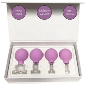 Mika Silikon Vakumlu Yüz Masaj Kupası 4'lü Set Mor Renk thumbnail 1