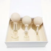 Mika Silikon Vakumlu Yüz Masaj Kupası 3'lü Set Bej Renk thumbnail 5