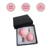 Mika Silikon Vakumlu Yüz Masaj Kupası 2'li Set Pembe Renk thumbnail 1