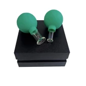 Mika Silikon Vakumlu Yüz Masaj Kupası 2'li Set Yeşil Renk thumbnail 3