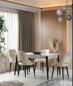 Çakıl MDF Yemek Masa Sandalye Takımı 90x145cm - 1