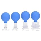 Mika Silikon Vakumlu Yüz Masaj Kupası 4'lü Set Mavi Renk thumbnail 2