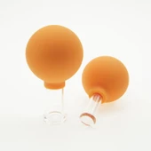 Mika Silikon Vakumlu Yüz Masaj Kupası 2'li Set Turuncu Renk thumbnail 4