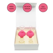 Mika Silikon Vakumlu Yüz Masaj Kupası 2'li Set Gül Pembe Renk thumbnail 1