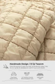 Evlen Home Collection Puff Yatak Örtüsü Seti Çift Kişilik El İşi Günlük Sade Pamuklu Dolgulu Yorgan Uyku Takımı 3 Parça - 10