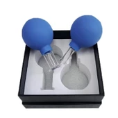 Mika Silikon Vakumlu Yüz Masaj Kupası 2'li Set Mavi Renk - 3