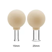 Mika Silikon Vakumlu Yüz Masaj Kupası 2'li Set Bej Renk thumbnail 2