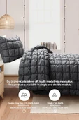 Evlen Home Collection Puff Yatak Örtüsü Seti Tek Kişilik El İşi Pamuklu Yorgan Uyku Takımı 2 Parça - 3