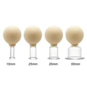 Mika Silikon Vakumlu Yüz Masaj Kupası 4'lü Set Bej Renk thumbnail 2