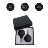 Mika Silikon Vakumlu Yüz Masaj Kupası 2'li Set Siyah Renk thumbnail 1