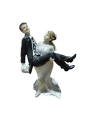 Polyester Gelin Damat Biblo Kucakta Siyah 15cm - 1