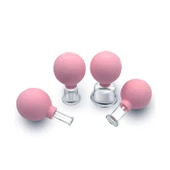 Mika Silikon Vakumlu Yüz Masaj Kupası 4'lü Set Pembe Renk thumbnail 3