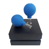 Mika Silikon Vakumlu Yüz Masaj Kupası 2'li Set Mavi Renk - 4