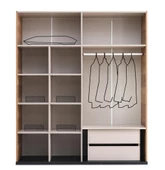 Erezoğulları Mobilya Beyoğlu Modern Aynalı Elbise Dolabı Gardrop 170x53x200cm - 2
