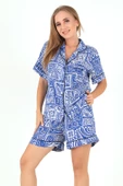 DoReMi Desenli Kısa Kollu Kadın Şortlu Pijama Takım thumbnail 1