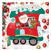 Yılbaşı Temalı Tren Folyo Balon 66x60 cm - 1