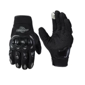 Unisex Siyah Profesyonal Korumalı Motosiklet Eldiveni Dokunmatikli Motorsiklet Large - 4