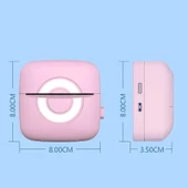 Mini Cep Yazıcı Pembe,1adet Beyaz, 3adet Renkli Sticker Kağıt Hediyeli - 3