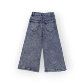 Taş Aksesuarlı Bol Paça Kız Çocuk Likralı Jean Pantolon - 3