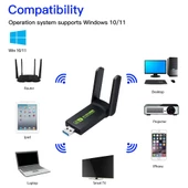 Schulzz 1800 Mbps Wifi6 USB3.0 DualBand Wifi Adaptörü FreeDriver 2.4G/5GHz - 5
