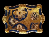 Royking Small Carded Dikdörtgen Tepsi Gold-Lacivert 43x30 cm VL-62 - 1