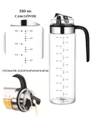 550 Ml Sürahi Şeklinde Zeytinyağı Sıvıyağ Şişesi Yağdanlık Yağlık Sirkelik Cam Şişe - 1
