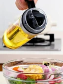 550 Ml Sürahi Şeklinde Zeytinyağı Sıvıyağ Şişesi Yağdanlık Yağlık Sirkelik Cam Şişe - 3