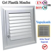 Menfez Banyo Wc Tuvalet Havalandırma Plastik Panjur Gri 30x30 CM thumbnail 1