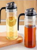 550 Ml Sürahi Şeklinde Zeytinyağı Sıvıyağ Şişesi Yağdanlık Yağlık Sirkelik Cam Şişe - 4