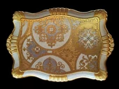 Royking Small Carded Dikdörtgen Tepsi Gold 43x30 cm VL-64 - 1