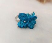 Sallantılı Mavi Boncuk Tasarım Kadın Yüzük Ayarlanabilir Ölçü - 1