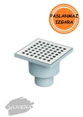 WUVERA 10*10 Ø50 Alttan Yer Süzgeci (sifon) Paslanmaz - 1