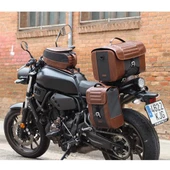 SHAD CAFE RACER KAHVERENGİ RETRO YAN ÇANTA SADDLE BAG X0SR38 thumbnail 7