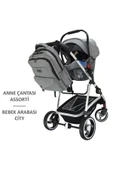 YOYKO City Seyahat Sistem Bebek Arabası 3 In 1 Gri Silver - 8