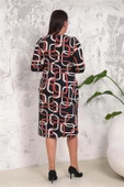 Kadın midi boy likralı büyük beden elbise DPNBA026 thumbnail 7