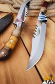 Epoksi Ceviz Sap Outdoor Kamp Bıçağı Çakısı Piknik Bıçak Çakı Mutfak Bıçağı Kılıflı ( KMP-02 ) - 2