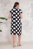 Kadın siyah puantiye desenli büyük beden elbise DPNBA001 thumbnail 6