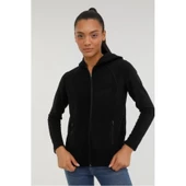 Lumberjack 7CT657 Wb Kadın Siyah Kapüşonlu Polar Ceket 101782303 - 1