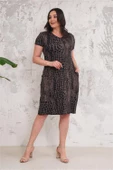 Kadın büyük beden desenli elbise DPNBA011 thumbnail 3