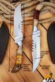 Epoksi Ceviz Sap Outdoor Kamp Bıçağı Çakısı Piknik Bıçak Çakı Mutfak Bıçağı Kılıflı ( KMP-02 ) - 4