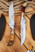 Epoksi Ceviz Sap Outdoor Kamp Bıçağı Çakısı Piknik Bıçak Çakı Mutfak Bıçağı Kılıflı ( KMP-02 ) - 1