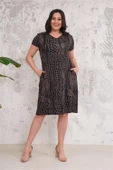 Kadın büyük beden desenli elbise DPNBA011 thumbnail 2