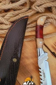 Epoksi Ceviz Sap Outdoor Kamp Bıçağı Çakısı Piknik Bıçak Çakı Mutfak Bıçağı Kılıflı ( KMP-02 ) - 3