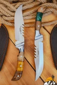 Epoksi Ceviz Sap Outdoor Kamp Bıçağı Çakısı Piknik Bıçak Çakı Mutfak Bıçağı Kılıflı ( KMP-02 ) - 1