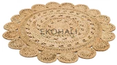 Solo Koleksiyonu Jüt ile üretilen el dokuma sisal kilim CA-105 Dhurrie XW - 3