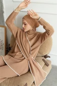 Dipmoda kadın camel pantolon tunik ikili tesettür takım NMS017 - 1