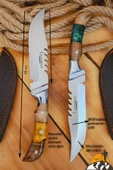 Epoksi Ceviz Sap Outdoor Kamp Bıçağı Çakısı Piknik Bıçak Çakı Mutfak Bıçağı Kılıflı ( KMP-02 ) - 4