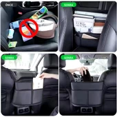 Polham 8 Bölmeli Oto Ön ve Arka Koltuklar İçin Organizer Çanta, Çok Fonksiyonlu İki Koltuk Arası Çanta - 3