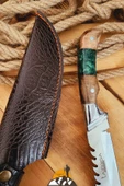 Epoksi Ceviz Sap Outdoor Kamp Bıçağı Çakısı Piknik Bıçak Çakı Mutfak Bıçağı Kılıflı ( KMP-02 ) - 3